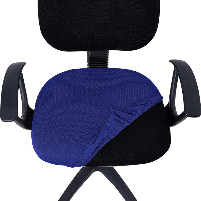 Smiry Office Computer Chair Seat Covers for Desk, Anti-dust Protector | Stretch Jacquard Removable Washable Desk Chair Seat Cushion Protectors, Royal Blue
