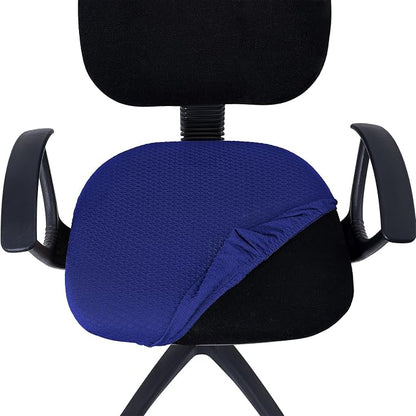 Smiry Office Computer Chair Seat Covers for Desk, Anti-dust Protector | Stretch Jacquard Removable Washable Desk Chair Seat Cushion Protectors, Royal Blue