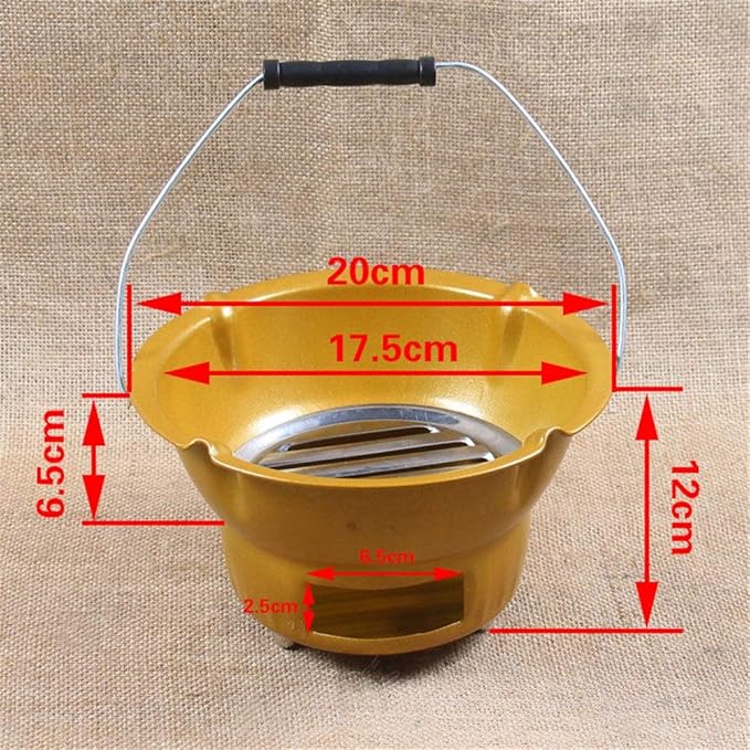 BBQ Grill Outdoor Japanese Style Charcoal Barbecue Grill Thickening Small Stove Home Outdoor Mini BBQ Mud Roast Meat Charbroiler Tool (Color : den stove) (Coffee Stove)