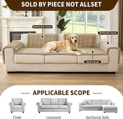 Leakproof Couch Cover for Dogs, Non Slip Washable Sofa Protector | Stain-Resistant Window Seat Cushions Chair Mat Car Seat Cover for Kids Pets (Camel 27.6" x 70.9")
