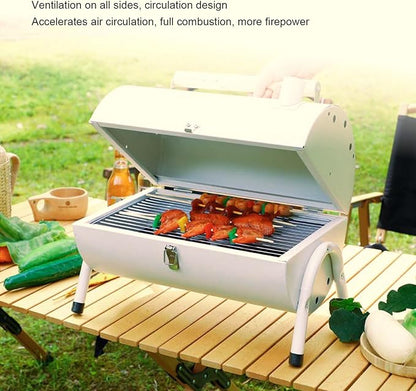 Duplex Grill, Villa Patio Grill Outdoor Camping Picnic Charcoal Braised Grill Home Smokeless Barbecue Large Duplex American Bbq(White (With Baking Sheet))