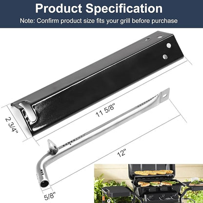 Criditpid Grill Replacement Parts for Expert Grill XG10-101-002-02 3 Burner Gas Grill, Grill Heat Plates Tents Shields and Burner Tubes Kit for 3 Burner Walmart Expert Grill Parts, 3-Pack