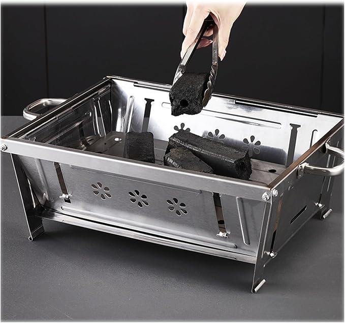 Barbecue oven household grilled fish oven charcoal outdoor barbecue grill outdoor small charcoal barbecue oven, Silver, 461844