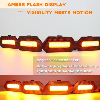 4pc Smoked Housing Amber LED Front Centra Grille Lights DRL Feature Kit for Toyota 4runner 2025 TRD & TRD PRO & Trailhunter,OEM Grill Led Grill Light for 4Runner Accessories (Yellow)