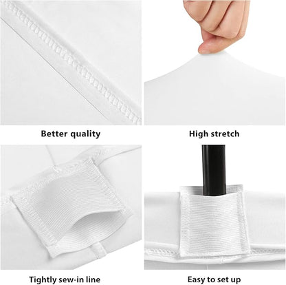 BDDC 8ft Stretch Spandex Fitted Table Cloth for 8 Foot Tables | GRS-Certified Eco-Friendly Fabric, Elastic Fit Rectangle Tablecloth, Washable, Wrinkle-Free, For Events & Parties