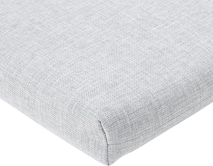 QILLOWAY Outdoor Indoor Seat Cushions, Square Foam Dining Chair Pads,All Weather, 17"x17"x3",2 Counts, Gray,White