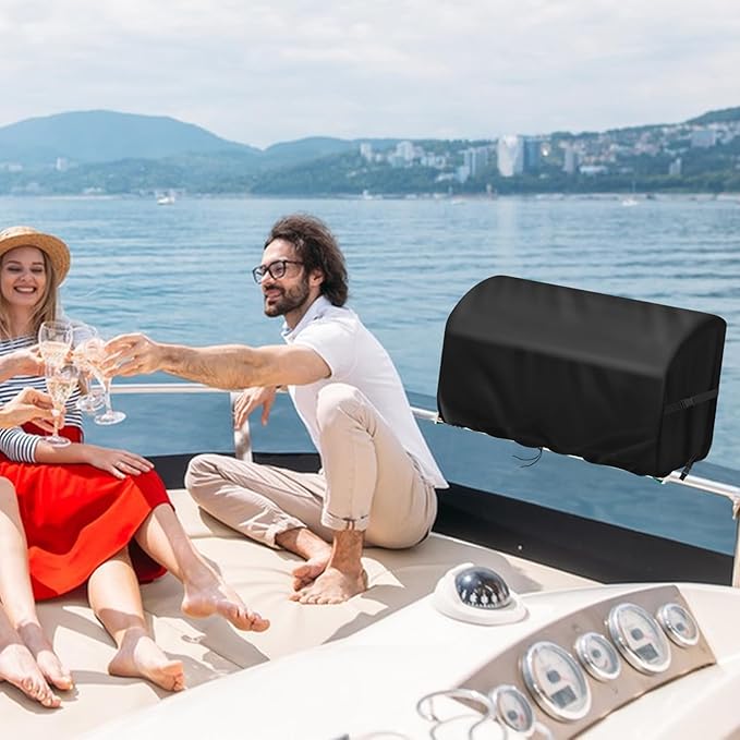Boat Grill Cover for Magma Cabo Gas Grill, Waterproof Heavy Duty BBQ Covers for Magma ChefsMate Grill for Marine Grills Accessory Winterproof - 23" x15" x15"
