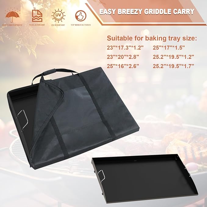 Large Griddle Carry Bag fit for Camp Chef SG90, CGG24B, FG26-28''L×21''W ×3''H storge bag for Outdoor, BBQ Accessories