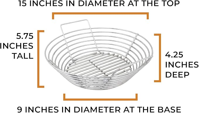 Kick Ash Basket Stainless Steel Charcoal Ash Basket for Kamado Joe Classic - Classic Kamado Grill Charcoal Basket Accessory - Designed in Wisconsin