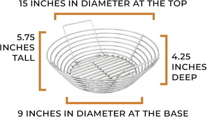 Kick Ash Basket Stainless Steel Charcoal Ash Basket for Kamado Joe Classic - Classic Kamado Grill Charcoal Basket Accessory - Designed in Wisconsin