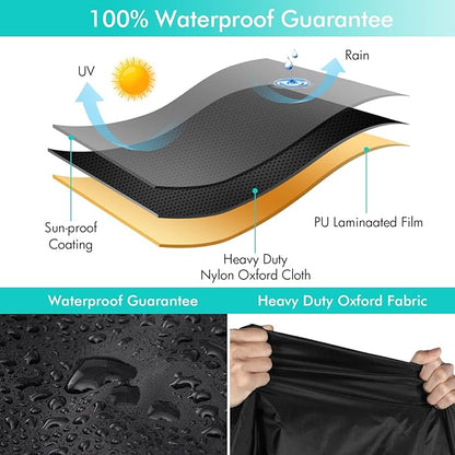 WLEAFJ Patio Chaise Lounge Cover Waterproof, Heavy Duty Outdoor Lounge Chair Covers, Black Durable Patio Furniture Covers, 78L x 34W x 32H inch - 2 Pack