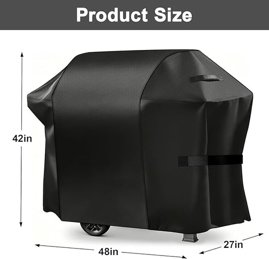Grill Cover, 48-inch Heavy Duty Oxford Outside Waterproof Grill Covers, Dust-Proof Windproof UV Resistant BBQ Gas Cover Fit Most Brands Char Broil, Weber, Brinkmann, Holland