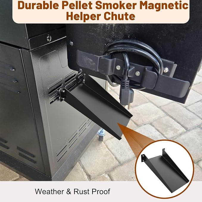 Magnetic Pellet Cleanout Chute | for Traeger and Pit Boss Smoker Pellet Grill Hopper Slide Accessory Wood Pellets Transfer Tool for Cleaner Hopper