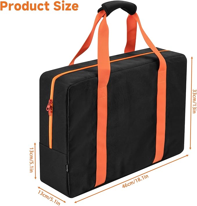 Cosmos BBQ Tool Storage Bag Grill Accessory Storage Bag Grill Utensil Carry Bag Grilling Hardware Tote Bag Container Foldable Grill Tool Replacement Bag for Outdoor Camping Barbecue, 18.1x5.1x13 Inch