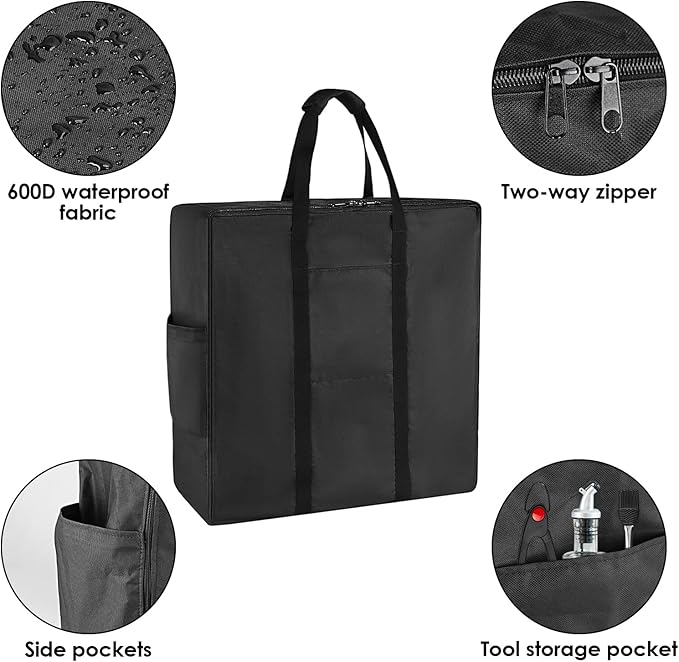 Griddle Carry Bag Fits Blackstone 22 inch Tabletop Griddle, Heavy Duty 600D Waterproof Portable Storage Bag for Travel, BBQ Grill Carry Case