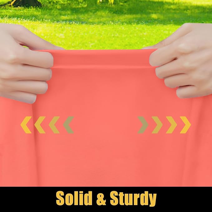 Smiry Rectangle Picnic Table Cloth, Waterproof Elastic Fitted Tablecloths for 5 Foot Tables, Washable Polyester Table Cover for Camping, Indoor and Outdoor (Coral Red, 30"x60")