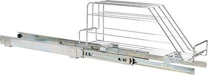 Household Essentials Glidez Multipurpose Chrome-Plated Steel Pull-Out/Slide-Out Storage Organizer for Cookware and Bakeware - Fits Standard Size Cabinet or Shelf, Chrome