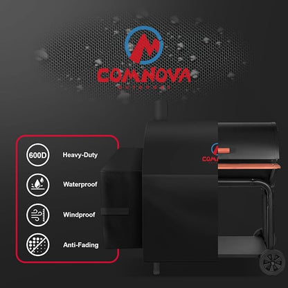 Comnova Grill Cover for Char Griller 32 Inch Barrel Grill - 600D Premium Grill Cover for Outlaw Charcoal Grill, Fits models Outlaw E2137, Pro Deluxe XL 2735 without Side Fire Box - 51"L x 32"W x 48"H