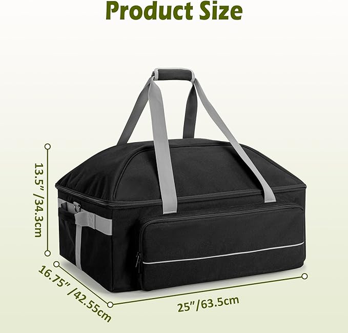 HODRANT Grill Carry Bag Compatible with Char-Broil Grill2Go X200 Portable Propane Gas Grill, Portable BBQ Cover with Secure Straps & Shoulder Strap, Barbecue Carrying Case for Grilling Tools, Bag Only