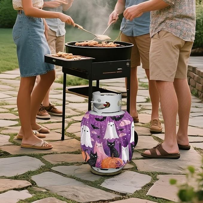 Chost 20lb Gas Tank Cylinder Cover for Outdoor Washable Propane Tank Cover 20lb Easy to Install RV Gas Cylinder Storage Pocket for Yard Party