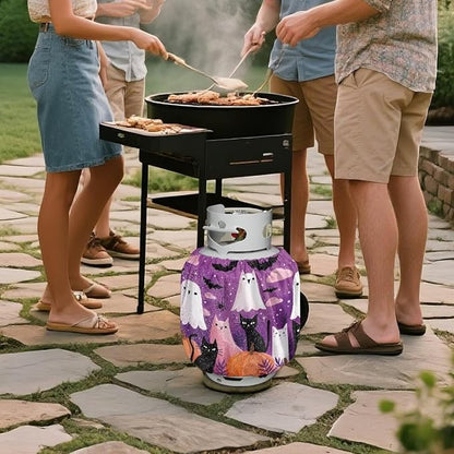 Chost 20lb Gas Tank Cylinder Cover for Outdoor Washable Propane Tank Cover 20lb Easy to Install RV Gas Cylinder Storage Pocket for Yard Party