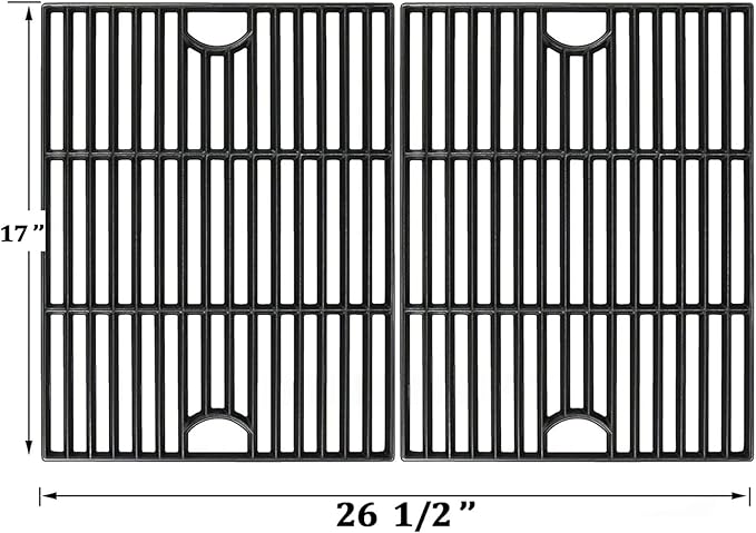 Hisencn Grill Parts for Nexgrill 4 Burner 720-0830H, 5 Burner 720-0888S 720-0888A Gas Grill, Cast Iron Cooking Grate and Stainless Steel Warming Rack, Grill Replacement for Nexgrill Parts