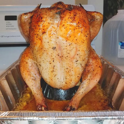Large Ceramic Roaster Rack for Turkey&Big Chicken,Beer Can Turkey Stand Vertical Poultry Ceramic Steamer,Non-stick Ceramic Cooking BBQ Accessories For Grilling like Kamado Grill,Ovens,Smokers (Large)