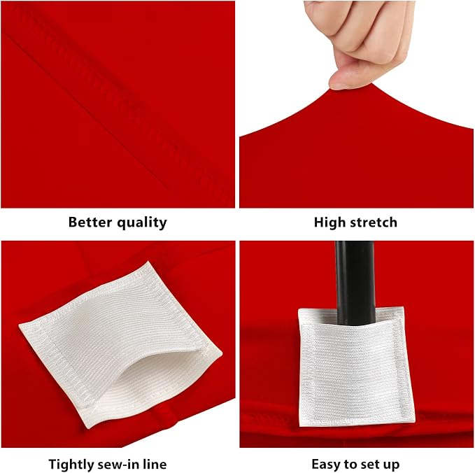 BDDC 8ft Stretch Spandex Fitted Table Cloth for 8 Foot Tables | GRS-Certified Eco-Friendly Fabric, Elastic Fit Rectangle Tablecloth, Washable, Wrinkle-Free, For Events & Parties
