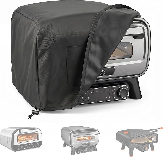 Pizza Cover for Ninja Pizza Oven MO201, Ninja Artisan Outdoor Pizza Oven | 22"L x 17"W x 12.7"H,600D Heavy Duty Polyester,Durable, Waterproof,For Outdoor, with Adjustable Drawstrings,Weather Resistant