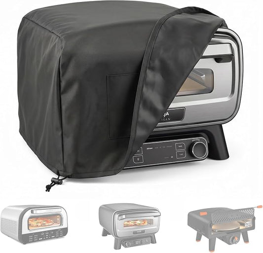 Pizza Cover for Ninja Pizza Oven MO201, Ninja Artisan Outdoor Pizza Oven | 22"L x 17"W x 12.7"H,600D Heavy Duty Polyester,Durable, Waterproof,For Outdoor, with Adjustable Drawstrings,Weather Resistant