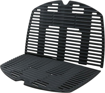 Uniflasy 7646 7584 Cooking Grates Compatible with Weber Q300 Q320 Q3000 Q3100 Q3200, 25 x 17.8 Inch Cast Iron Grill Grate Replacement Parts, 2 Pack