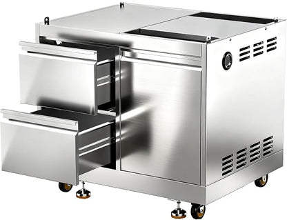 BODEGA Outdoor Kitchen Cabinets for Built-in BBQ Grill with 2 Drawers and Propane Tank Storage, Stainless Steel Outdoor Kitchen Drawer Suitable for 30 Inch Propane Grills.