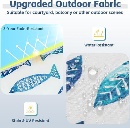 COZYVIDA Outdoor Chair Cushions Set of 4, 20"x20" Square Seat Pads with Tie Straps and YKK Zippers, 30D High-Density Foam, Water-Resistant Fabric,UV-Resistant 1000+ Hrs