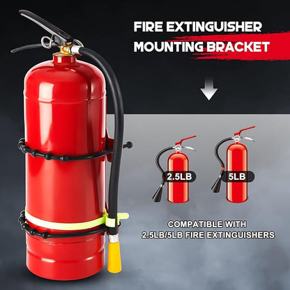 RattanView 1 Pcs Fire Extinguisher Mount Bracket Adjustable, Supports up to 2.5 and 5lb, Heavy-Duty and Easy Installation, Ideal for Home, Truck, RV, Boat, Commercial Use, Secure and Durable Holder