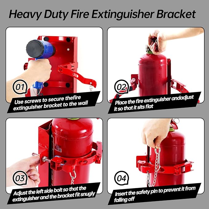 𝙐𝙥𝙜𝙧𝙖𝙙𝙚 10 LB Heavy Duty Fire Extinguisher Bracket 2 Pcs, Fire Extinguisher Mount St12 Steel, Fit 10 Lb Dry/5 Lb Co2 Extinguisher for School Vehicle Boat Truck Replace amerex 809