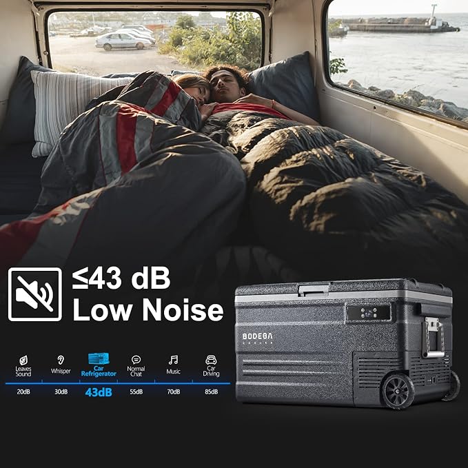 BODEGACOOLER 12 Volt Car Refrigerator,80 Quarts Portable Fridge,75L RV Freezer Single Zone,with APP Control,-4℉-68℉ Car Cooler,12/24V DC & 100-240V AC for Travel, Camping,Outdoor,Truck,SUV