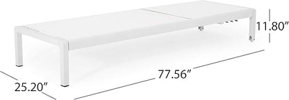Christopher Knight Home Cynthia Outdoor Chaise Lounge (Set of 2), White.