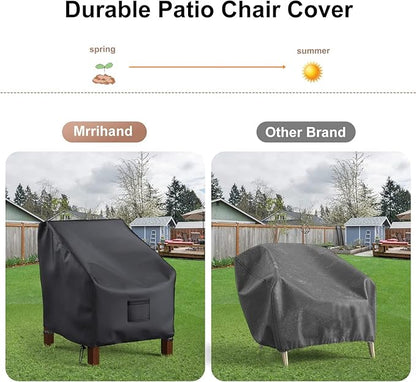 Patio Chair Covers Waterproof, Mrrihand Lounge Deep Seat Cover, Heavy Duty Outdoor Lawn Patio Furniture Covers (33" W x 34" D x 31" H - 2 Pack)
