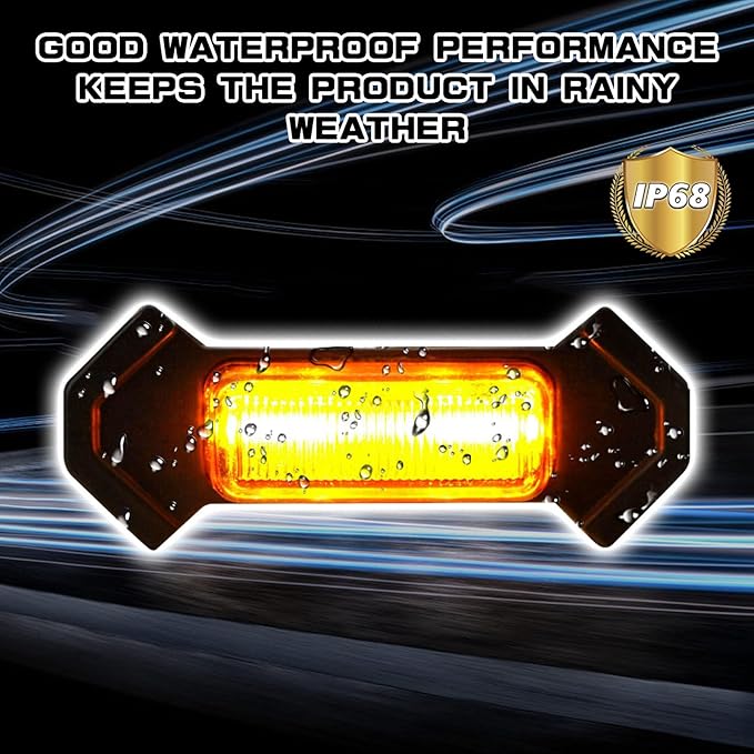 4PCS LED Grill Lights, LED Amber Grill Light, Front Grille Bumper Raptor Lamps Car Accessories with Harness, Compatible with 2016-2019 Toyota Tacoma TRD PRO Front Grill