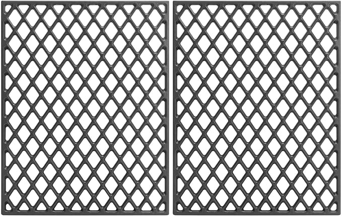 LS'BABQ 17'' Grill Grates for Nexgrill 720-0830H 720-0888N 720-0783E 720-0830D 720-0783W,Cast Iron Cooking Grids Replacement for Master Forge 1010037, Charbroil 463449914,Kenmore 122.16119,2 Pack