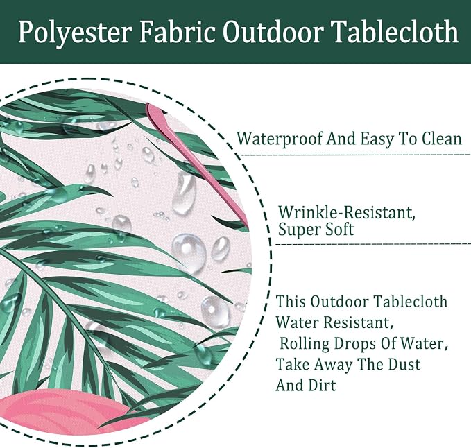 Outdoor Tablecloth with Umbrella Hole Umbrella Tablecloth Patio Tablecloths with Zipper for Courtyards, Terraces, and Beaches 60 x 102 in