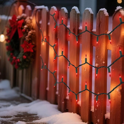 2 Pack Red Valentines String Lights, 100 Count Each, Incandescent Mini Christmas Lights, Connectable Xmas Tree Light for Indoor Outdoor Garland Birthday Holiday Wedding Festival Party
