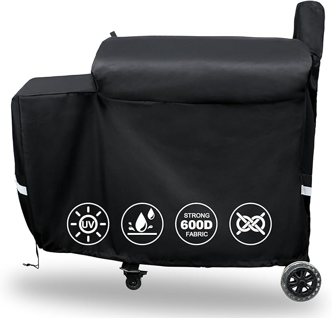 QuliMetal Grill Cover for rectec Flagship 1100, RT-1250, RT-700 and RT-680 Wood Pellet Grills - Heavy Duty Premium Waterproof Fade Resistant Outdoor BBQ Grill Cover with Elastic Drawstrings