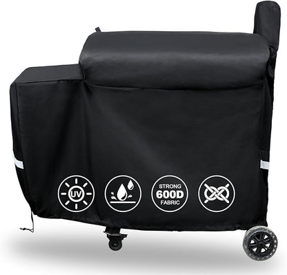 QuliMetal Grill Cover for rectec Flagship 1100, RT-1250, RT-700 and RT-680 Wood Pellet Grills - Heavy Duty Premium Waterproof Fade Resistant Outdoor BBQ Grill Cover with Elastic Drawstrings