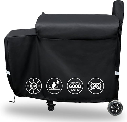 QuliMetal Grill Cover for rectec Flagship 1100, RT-1250, RT-700 and RT-680 Wood Pellet Grills - Heavy Duty Premium Waterproof Fade Resistant Outdoor BBQ Grill Cover with Elastic Drawstrings