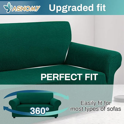 Stretch Couch Covers Washable,loveseat Cover Slipcovers,Blackish Green | 1-Piece Sofa Cover(55"-78") loveseat cover Furniture Protector Soft Jacquard,Non-Slip Elastic Bottom for Dogs & Kids