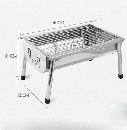 Charcoal Grill Barbecue Portable BBQ Stainless Steel Folding Camping Tabletop for Cooking Small
