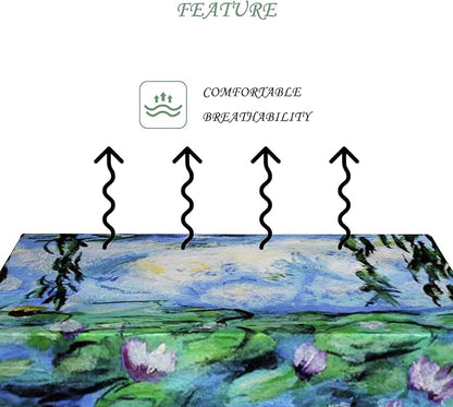 60x120 Inch Monet Water Lilies Rectangle Tablecloth Nature Landscape Impressionist Oil Painting French Vintage Table Cloth Waterproof Durable Table Cover for Kitchen Dining Party Art Home