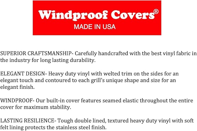 Windproof Covers 34 inch Heavy Duty Premium Vinyl Grill Cover to fit Coyote Built-in Grill