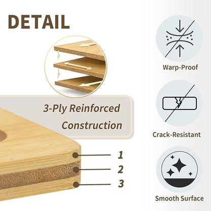 Utoplike Bamboo Cutting Board 16 x 12 inch, Wood Chopping Board for Kitchen, Meat, Vegetables, Butcher Block with Juice Groove, 0.55"Th